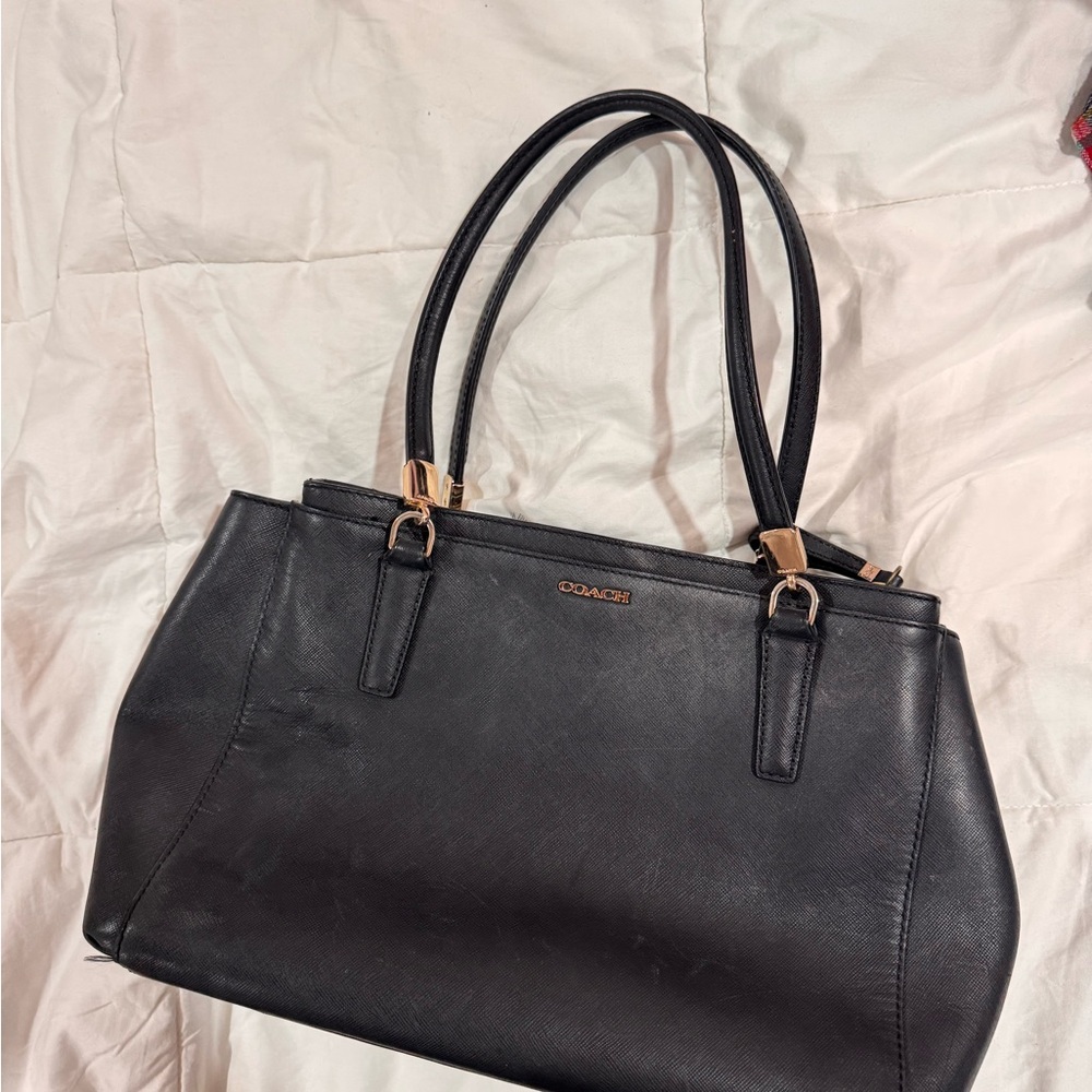 Coach Black Leather Shoulder Bag